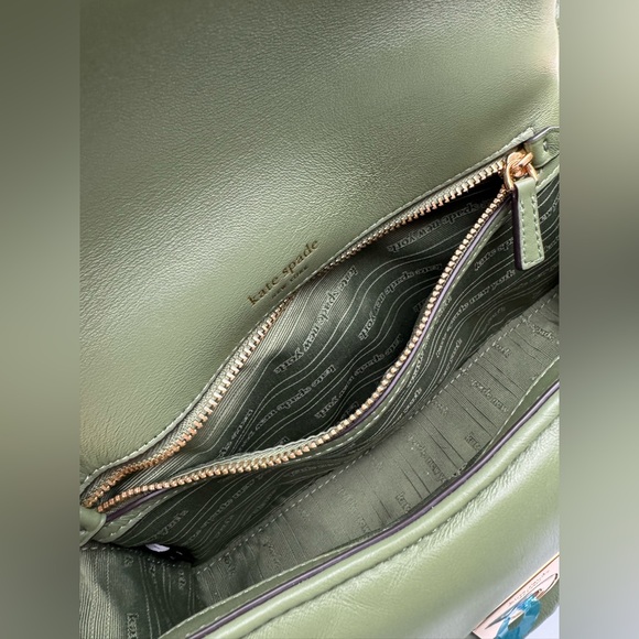 Kate Spade Dakota Olive Puffy Shoulder/Crossbody Bag with Gold Accents - Picture 9 of 13